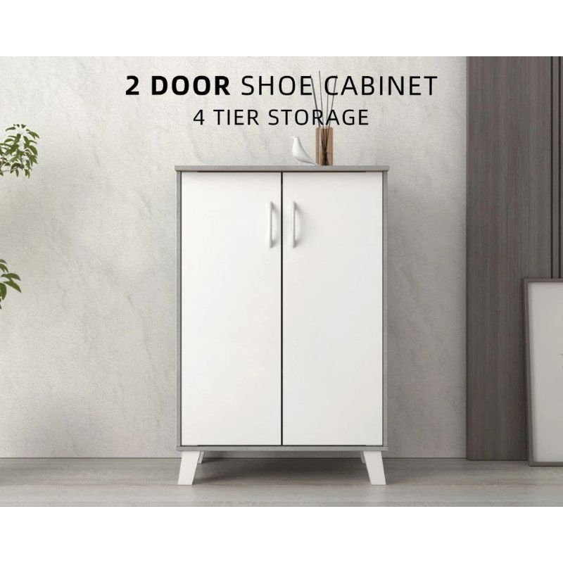 2FT Shoe Cabinet Modernist Design With 2 Door Storage Shoe Rack / Rak ...