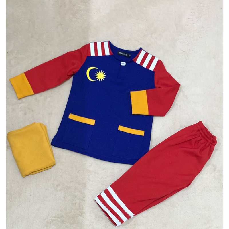 Merdeka 2024 Set Pilot (Baju + Seluar + Sampin) | Shopee Malaysia