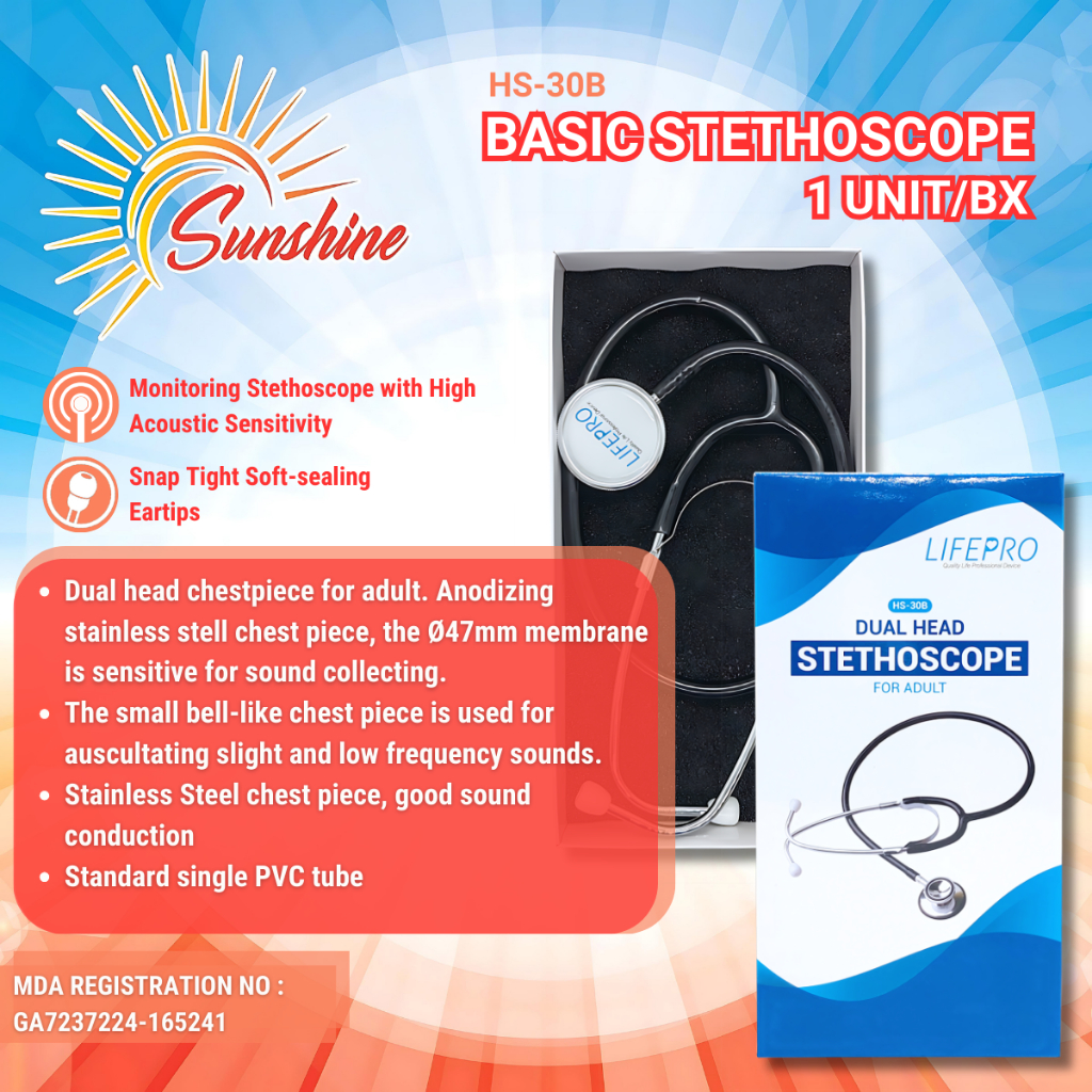 LIFEPRO Dual Head Stethoscope (For Adult) Basic Stethoscope | Shopee ...
