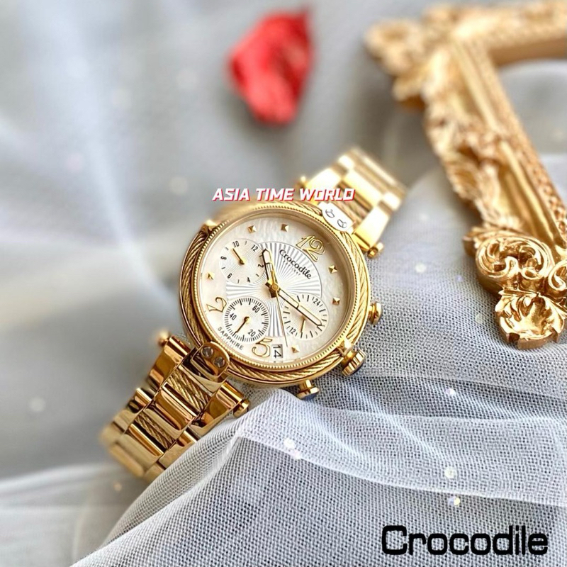 Original] Crocodile Elegance Sapphire Women Watch with