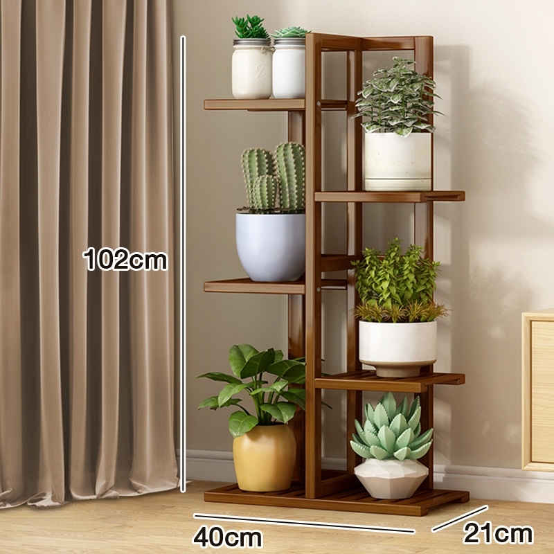 LULU Plant Rack Rak Pasu Bunga Outdoor Bamboo Flower Pot Rack Plant ...