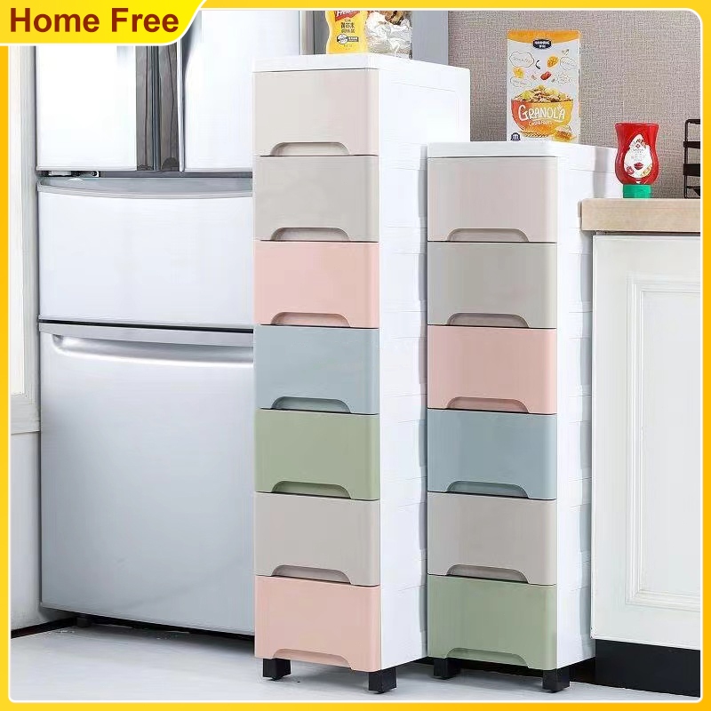 Plastic Drawer Cabinet 15/25cm Wide Gap Storage Cabinet With Wheels ...