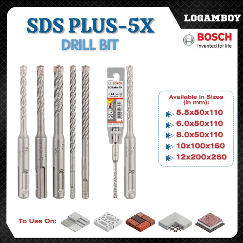 Concrete Drill Bit Sds Plus 5x 4 Flutes Bosch Rotary Hammer Drill Mata