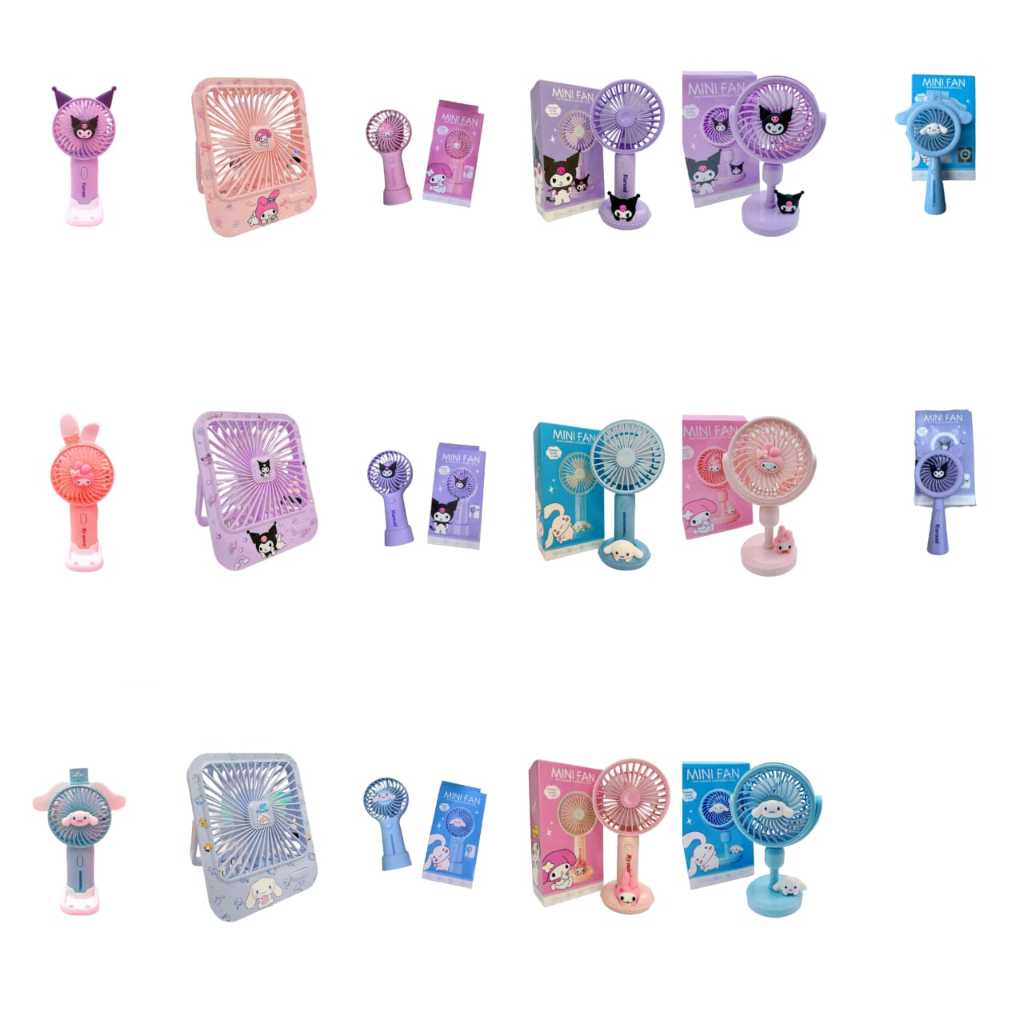 MINI FANS CARTOON SANRIO PORTABLE FANS KIPAS KECIL HAND FANS | Shopee ...