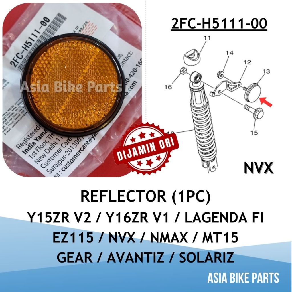 Yamaha Original Y15ZR / Y16ZR / Lagenda FI / EZ115 / NVX NMAX / Avantiz ...
