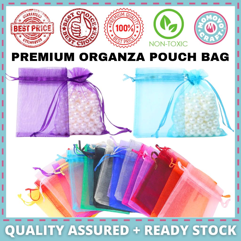 Momoyocraft Premium Organza Bag Colourful Drawstring Bag Organza Pouch ...