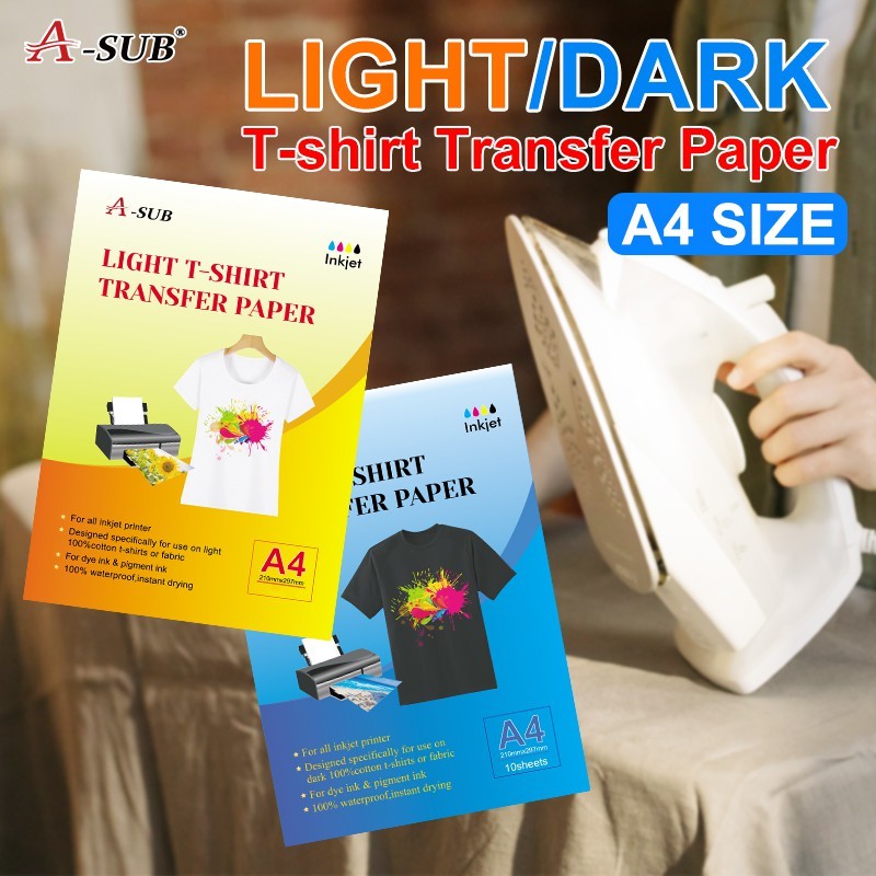 Dark Fabrics Transfer Paper For T Shirts 10 10 Pcs Iron On Inkjet