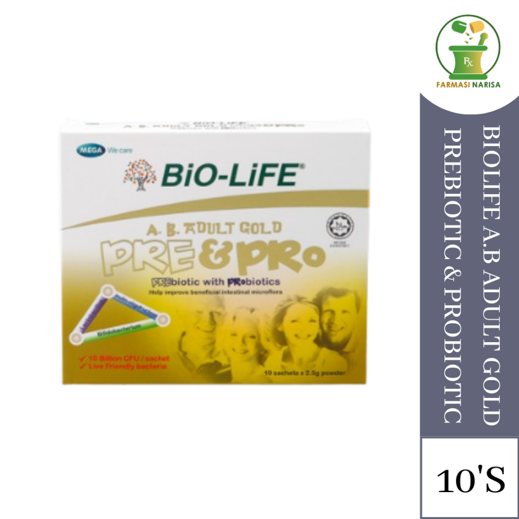 BIOLIFE A.B ADULT PREBIOTIC & PROBIOTIC 10'S x 2.5G | Shopee Malaysia