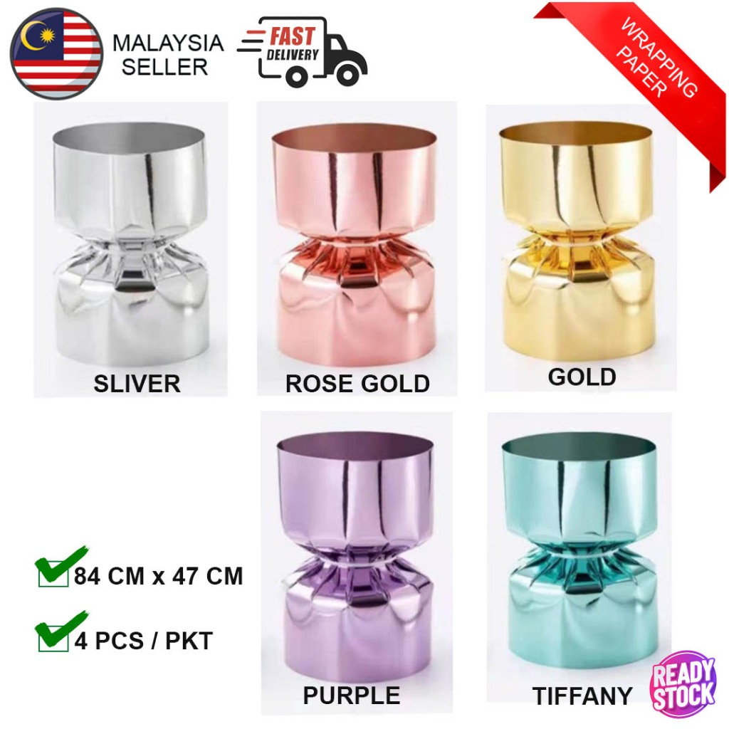 Metallic Flower Wrapping Paper / Gift Wrappers | Shopee Malaysia