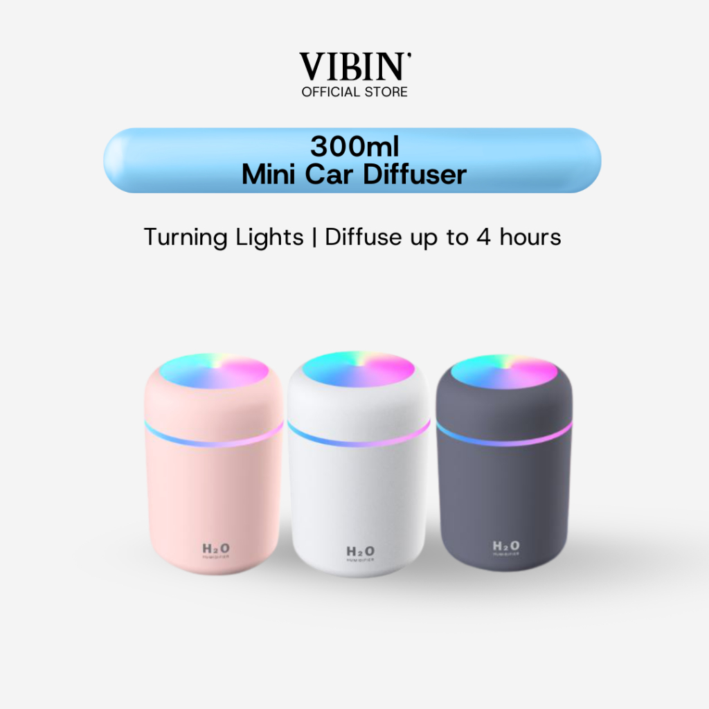 VIBIN' Ultrasonic Turning Color Cup Aroma Humidifier USB Diffuser for ...