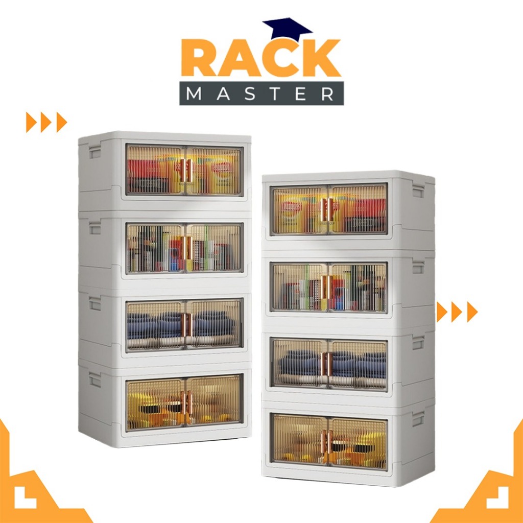𝗥𝗔𝗖𝗞 𝗠𝗔𝗦𝗧𝗘𝗥 Modern Classic 4 Layer 2 Transparent Doors Opened Type ...