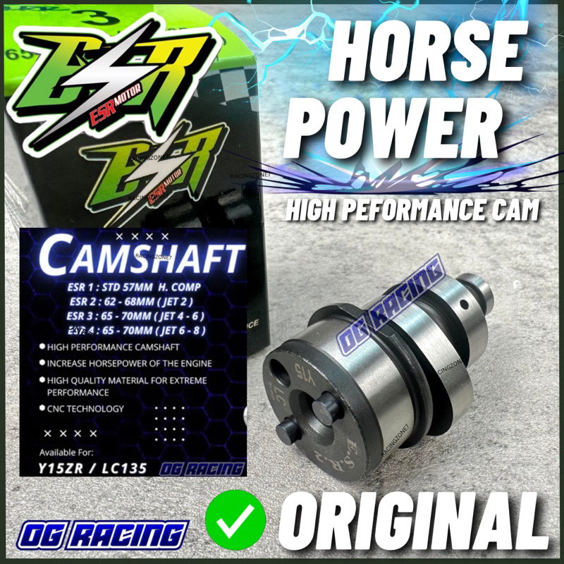 2024 TERBARU ESR MOTOR LIGHT WEIGHT CAMSHAFT Y15ZR Y16 LC135 FZ150/ ESR ...