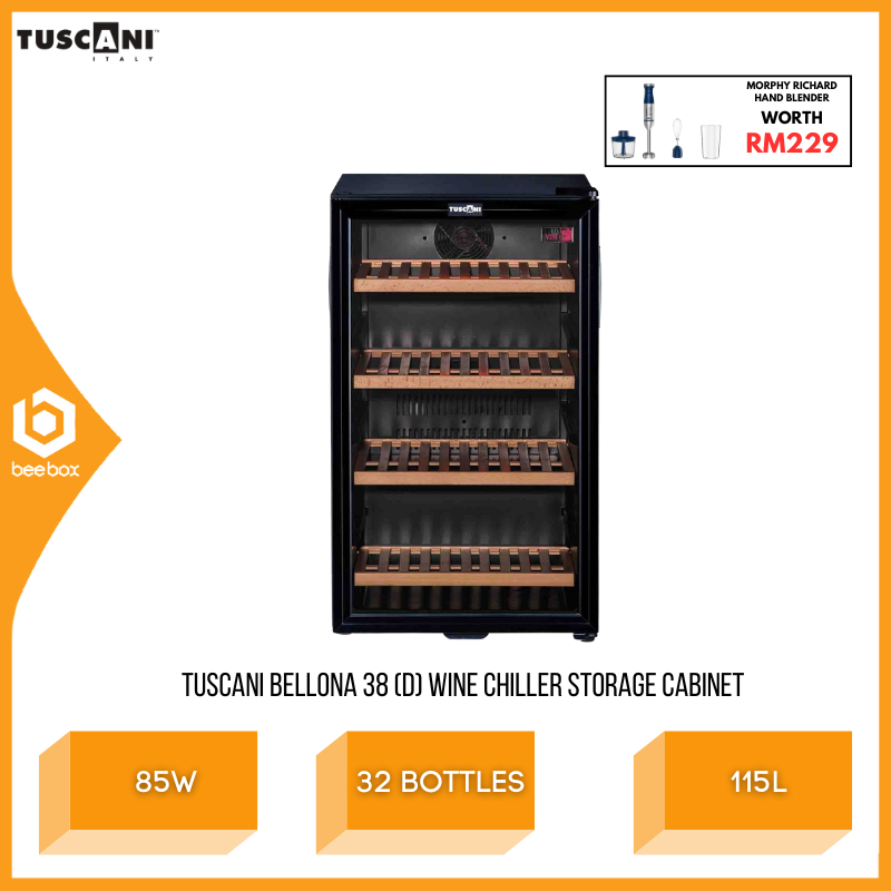 (DELIVERY PENANG ONLY) Tuscani BELLONA 38D Wine Chiller Cellar Cooler 32 Bottles 115L