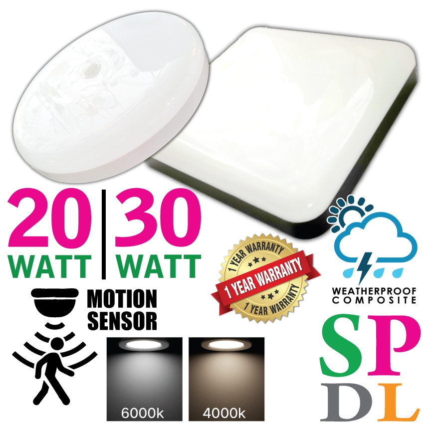 Motion Sensor 30w / 20w Ceiling Led Light Tri Proof | Shopee Malaysia