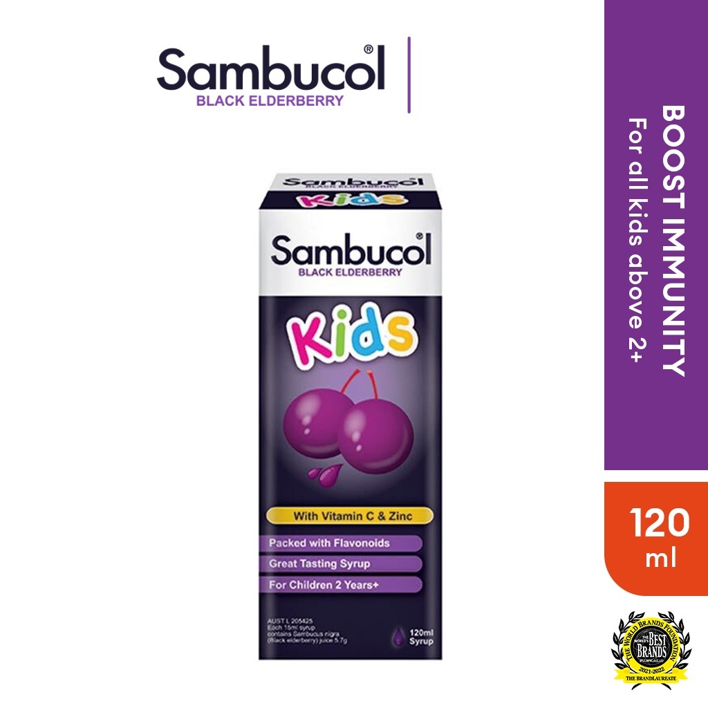 Sambucol Black Elderberry Kids With Vitamin C & Zinc Syrup (120ml ...