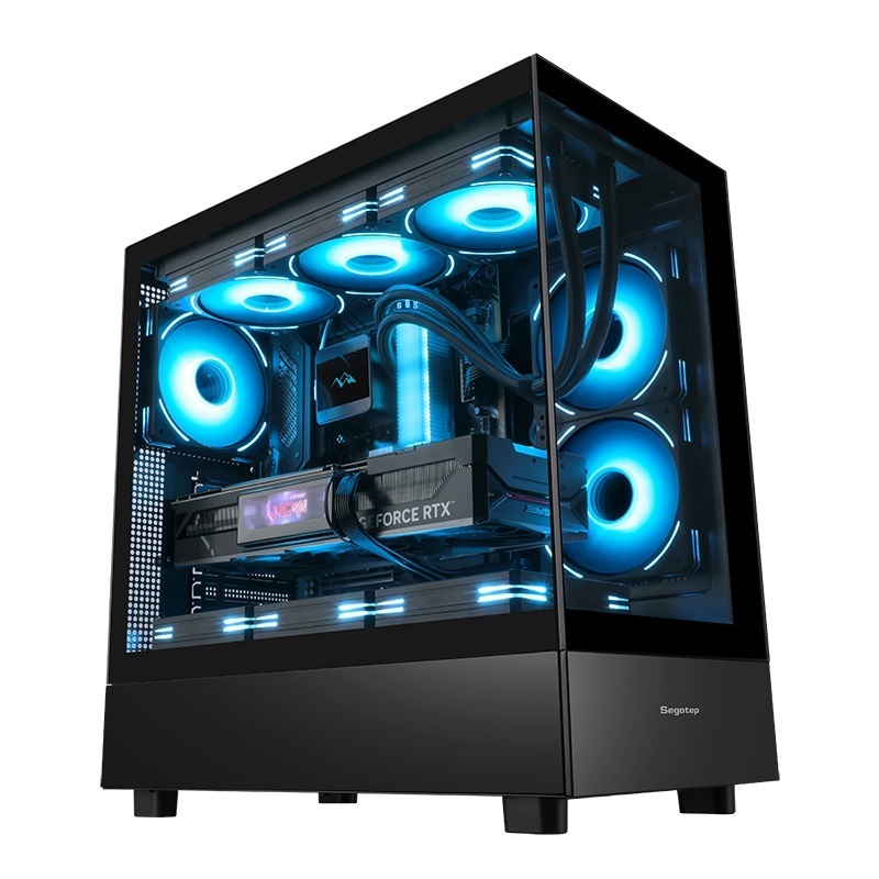 SEGOTEP ENDURA PRO+ TRANSPARENT PANORAMA ATX CASE COME WITH 3*120mm ...