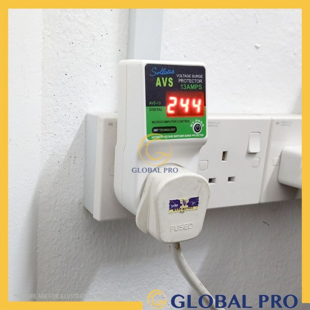 AVS 13A Digital Plug in Automatic Voltage Surge Protector Universal ...