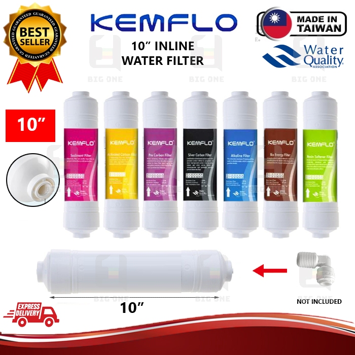 KEMFLO TAIWAN 10" INLINE WATER PURIFIER FILTER CARTRIDGE SEDIMENT