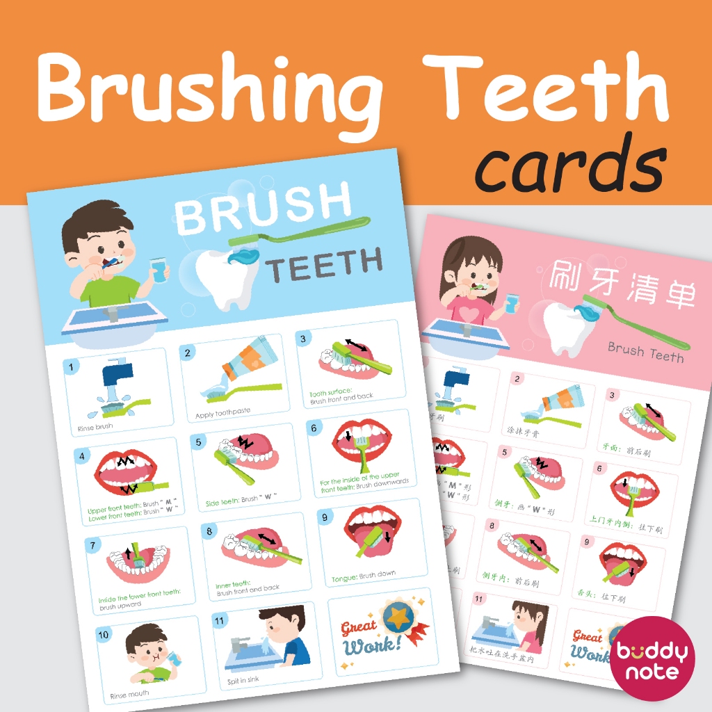 Brushing Teeth Step-by-Step Cards/ Brushing Teeth Visual Sequence cards ...