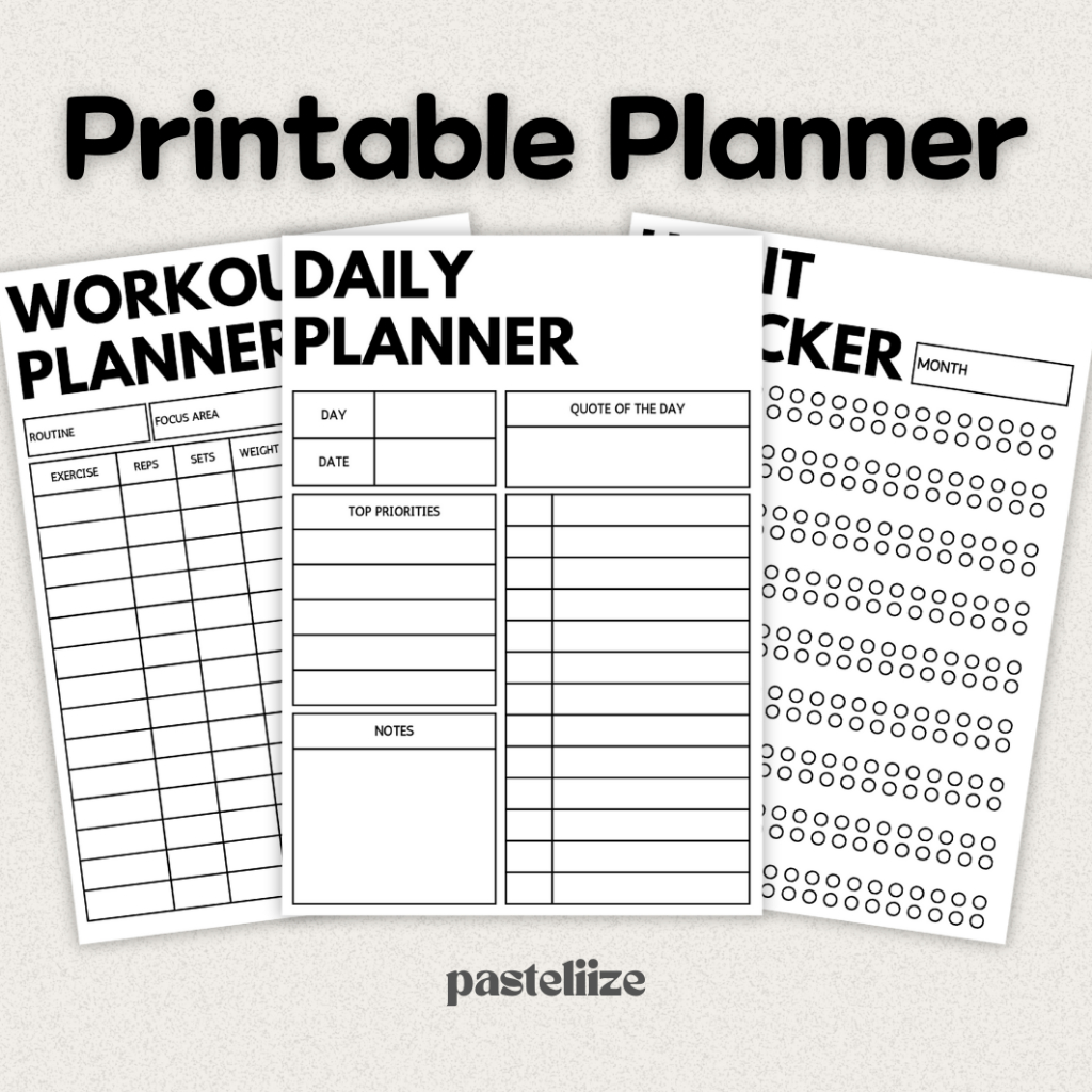 Printable Planner | Digital And Physical Use | Workout Planner | Habit ...