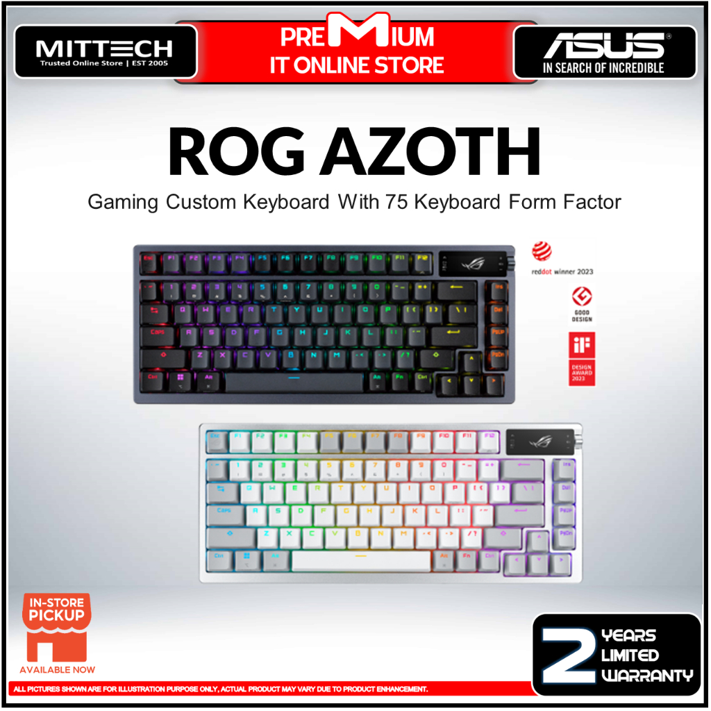Asus ROG Azoth Gaming Custom Keyboard With 75 Keyboard Form | Shopee ...