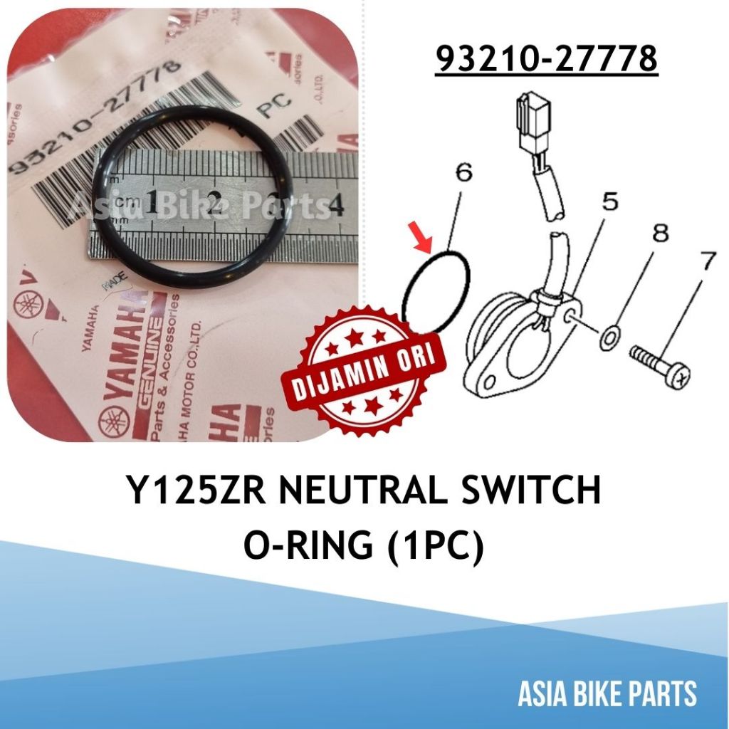 Yamaha Original Y125ZR Neutral Switch O Ring - 93210-27778 (93210-27194 ...