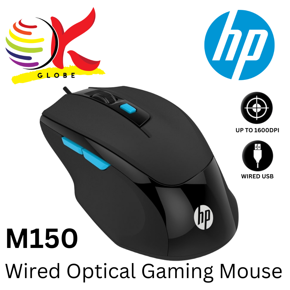 HP M150 ENTRY LEVEL USB WIRED OPTICAL SENSOR GAMING MOUSE 6 BUTTONS