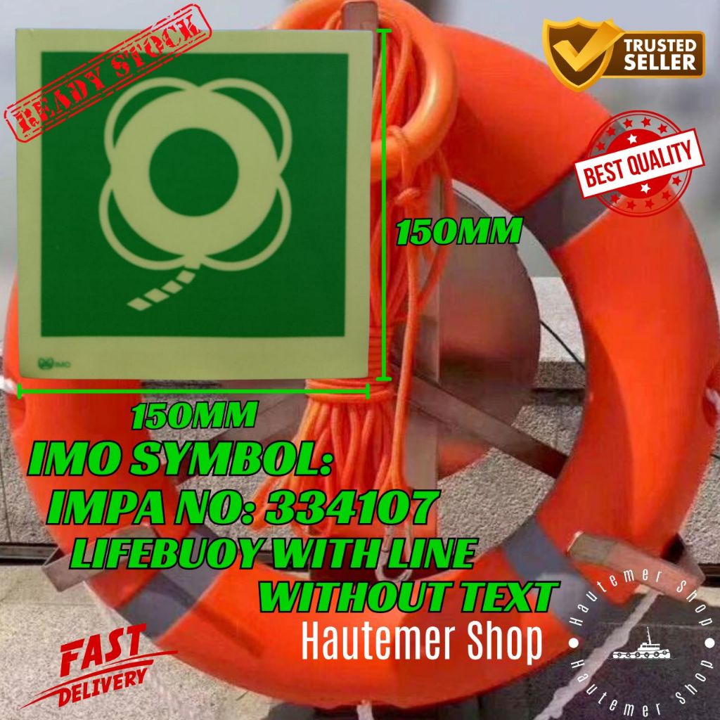 IMO SYMBOL LIFEBUOY WITH LINE WITHOUT TEXT 150MM x 150MM | Shopee Malaysia