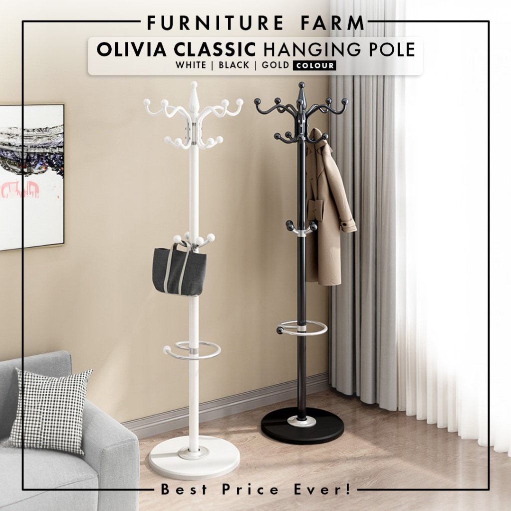 F&F: Luxury Hanging Pole Rack High Quality Olivia /penyangkut baju ...
