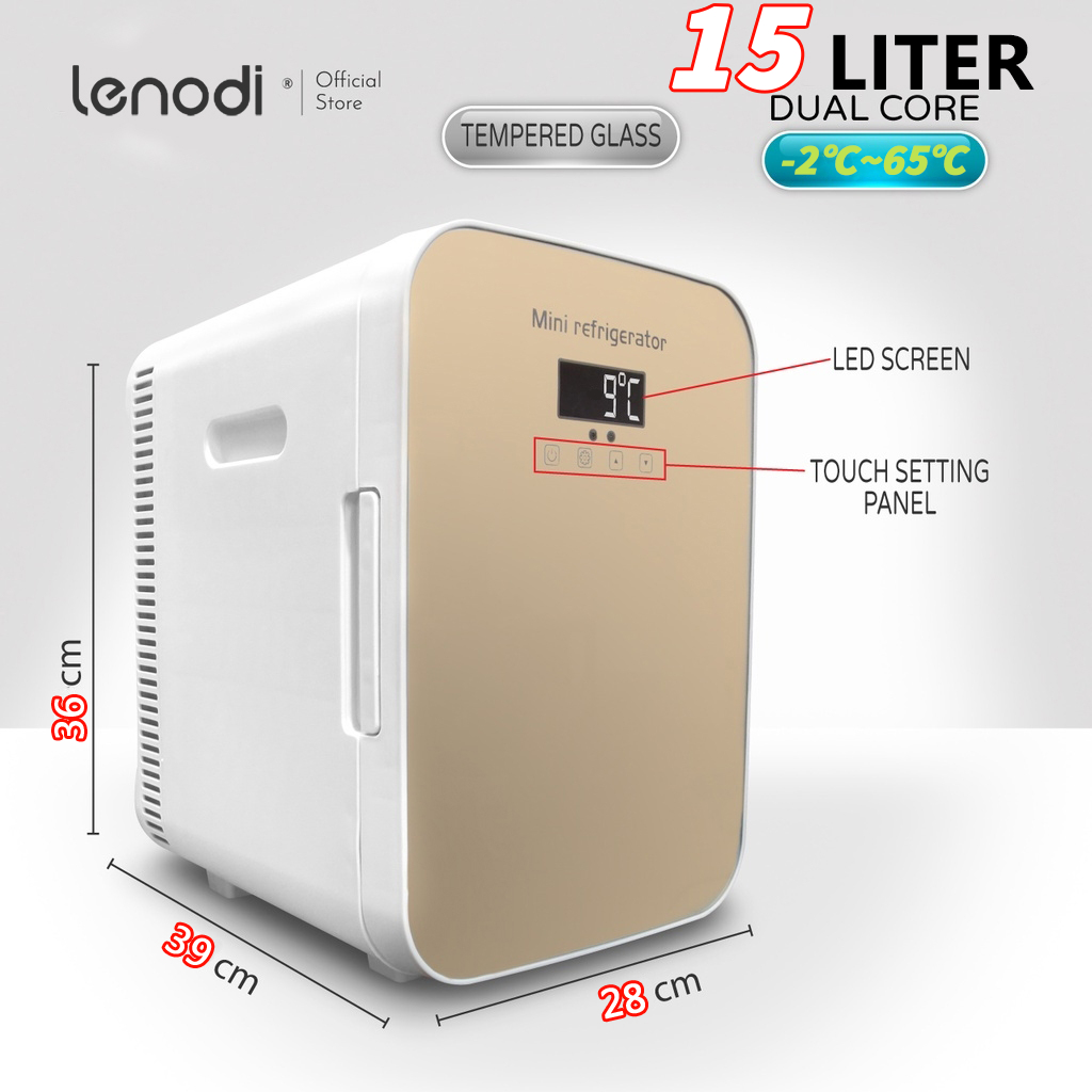 LENODI — Car Refrigerator LED 15L Portable Mini Fridge Cooler & Kereta