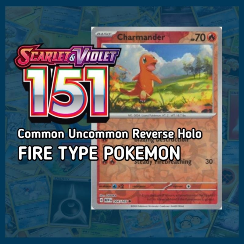 Scarlet And Violet 151 - FIRE C/UC Reverse Holo | Shopee Malaysia