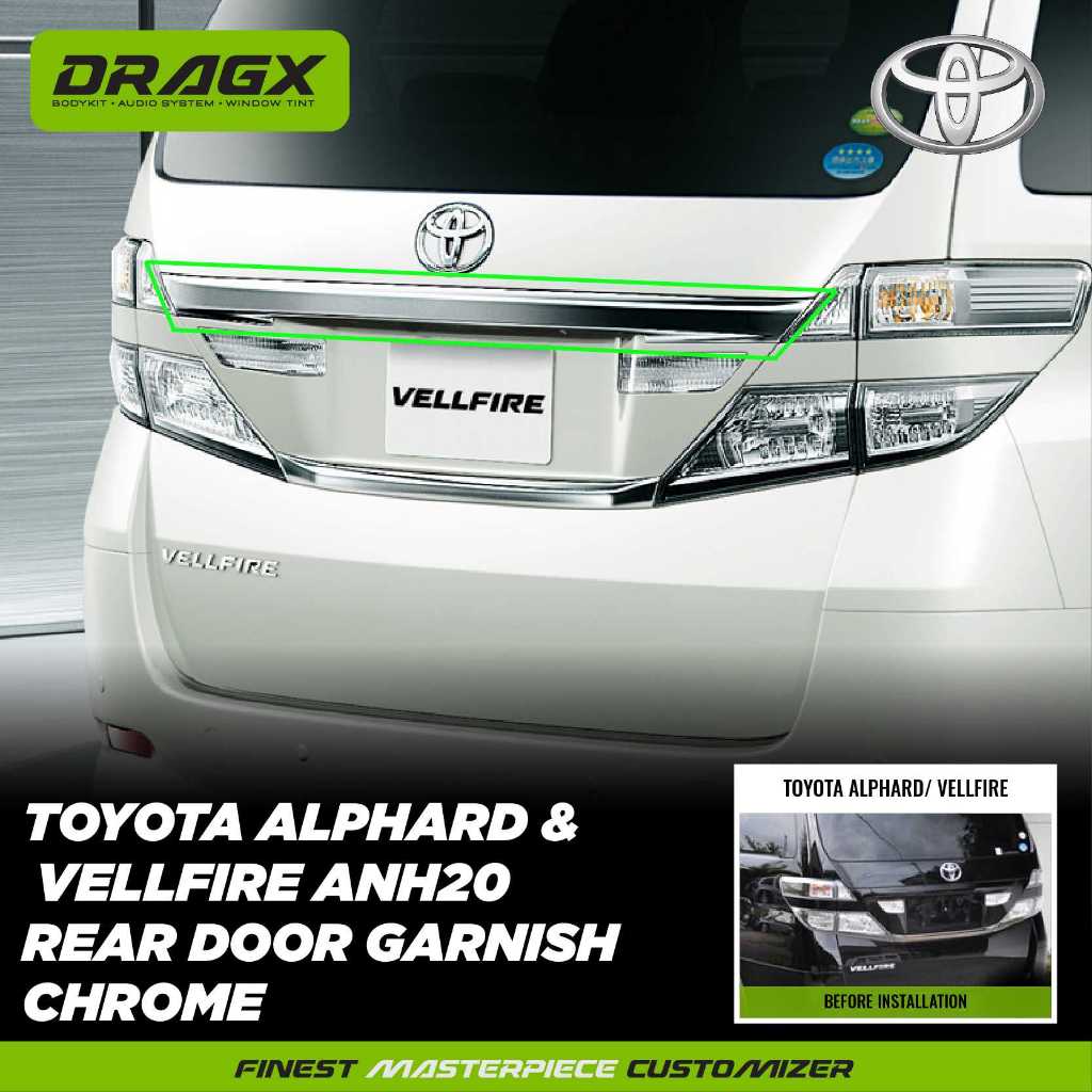 🔧🔥TOYOTA ANH20 REAR DOOR CHROME GARNISH | ALPHARD/VELLFIRE🔥 | Shopee ...