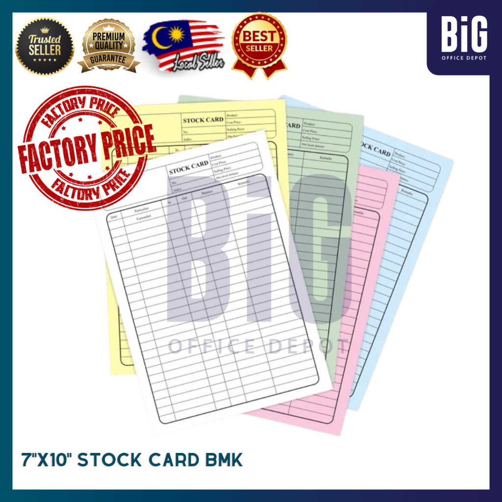 【READY STOCK】STOCK CARD 7 x 10 inch (20pcs) / KAD STOK | Shopee Malaysia