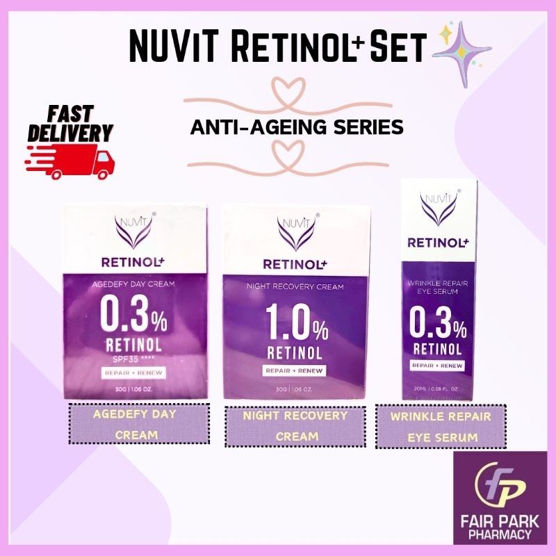 FPpharmacy NUViT Retinol+ Set (AGEDEFY DAY CREAM 30G, NIGHT RECOVERY ...