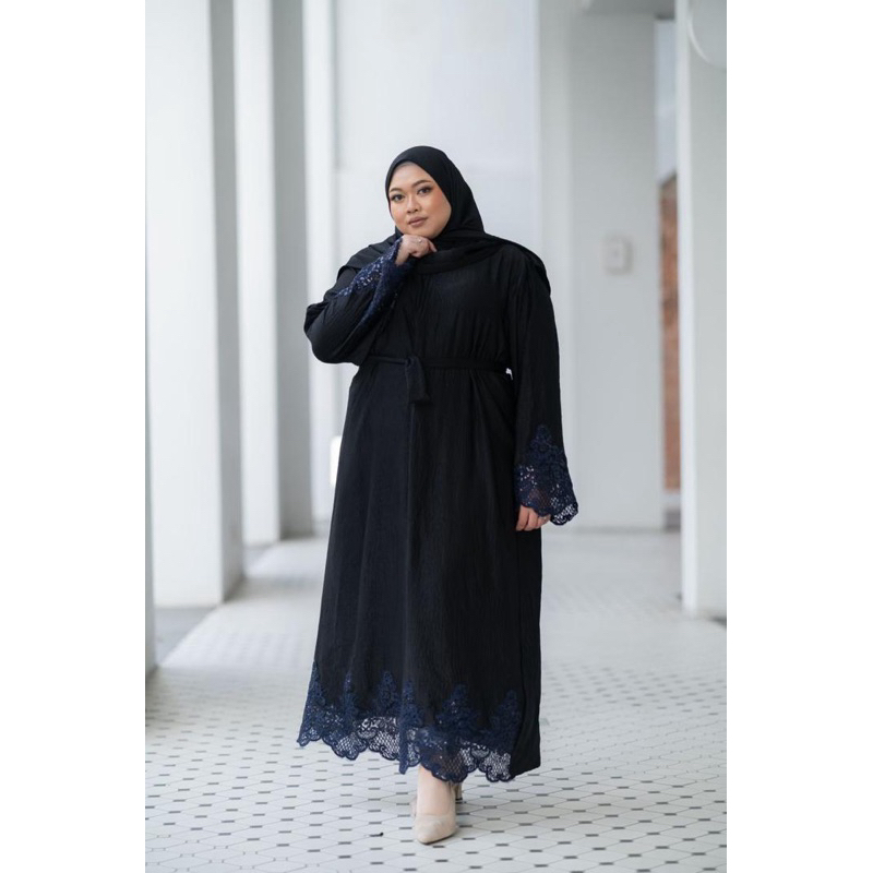 Abaya Jubah Plain Jubah Lace Women Plus Size Long Dress Maxi Dress ...