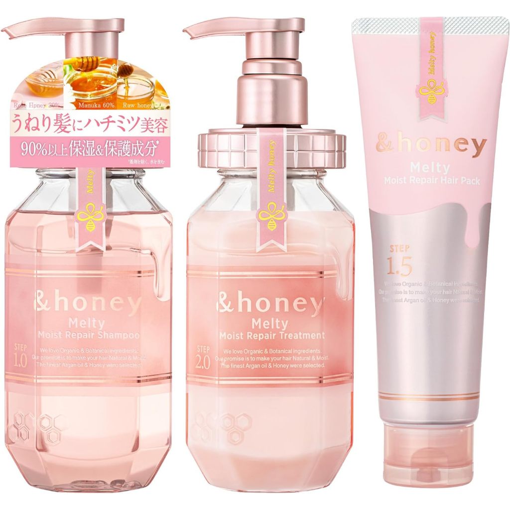 Limited Set] AND HONEY Melty Moist Repair 3Piece [ Shampoo/Treatment/Hair Pack ] [Direct from