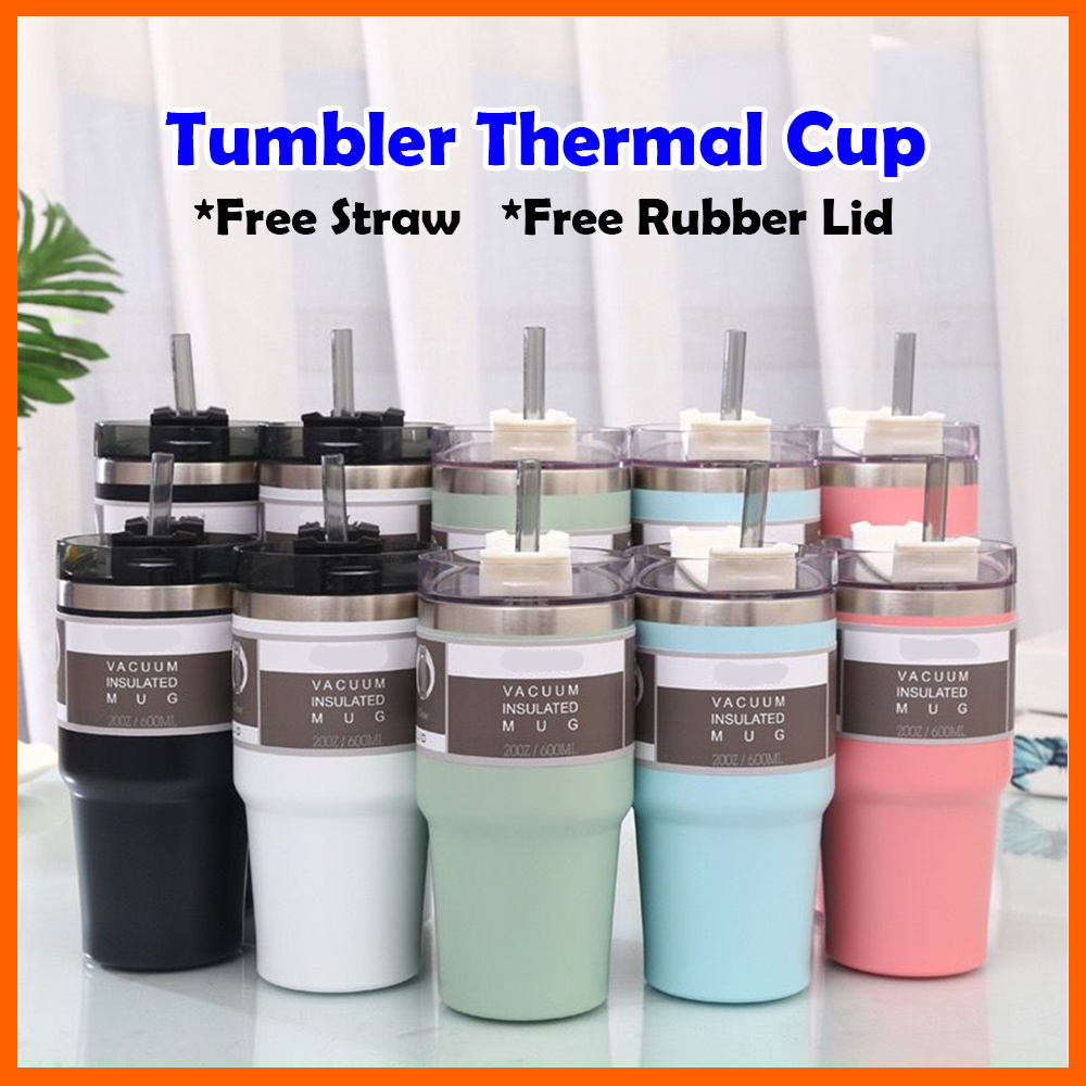 Tumbler Thermal Cup With Straw 304 Stainless Steel Thermos Cup Mug ...