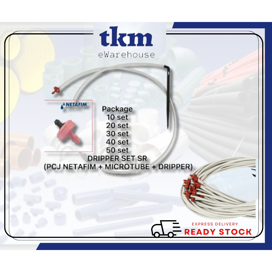 [TKM] DRIPPER SET SR (PCJ NETAFIM + MICROTUBE + DRIPPER) 10 20 30 40 ...