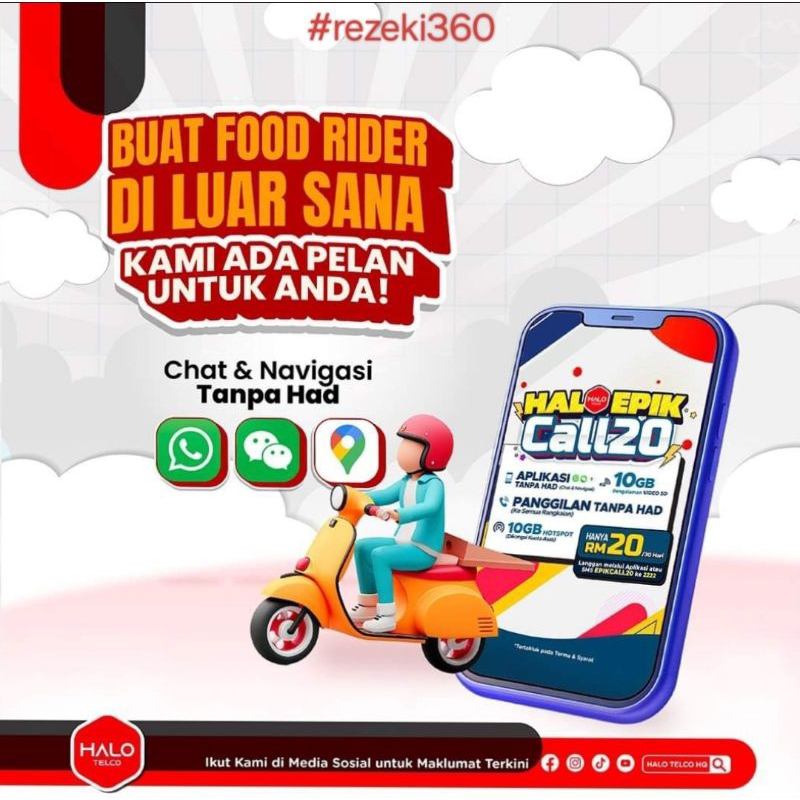 PROMO SIMCARD FOOD RIDER HALO TELCO by Tune Talk | Shopee Malaysia