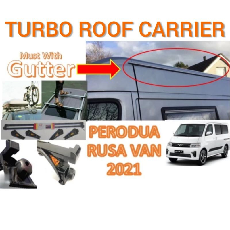 KOON PERODUA RUSA VAN 2021 Turbo Auto Car Van Roof Rack Carrier Top ...