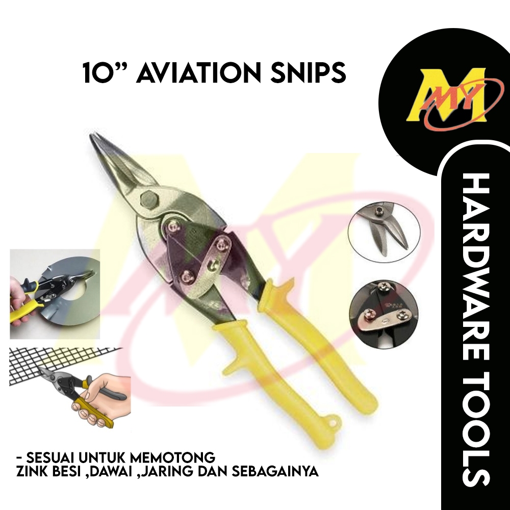 MY 10”Aviation Snip Cutter Gunting Besi Zink Alat Pemotong Dawai Besi ...