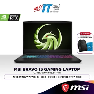 MSI Bravo 15 C7VEK-090MY 15.6" FHD 144Hz Gaming Laptop (AMD Ryzen™ 7 7735HS | 8GB | 512GB SSD | GeForce RTX 4050)