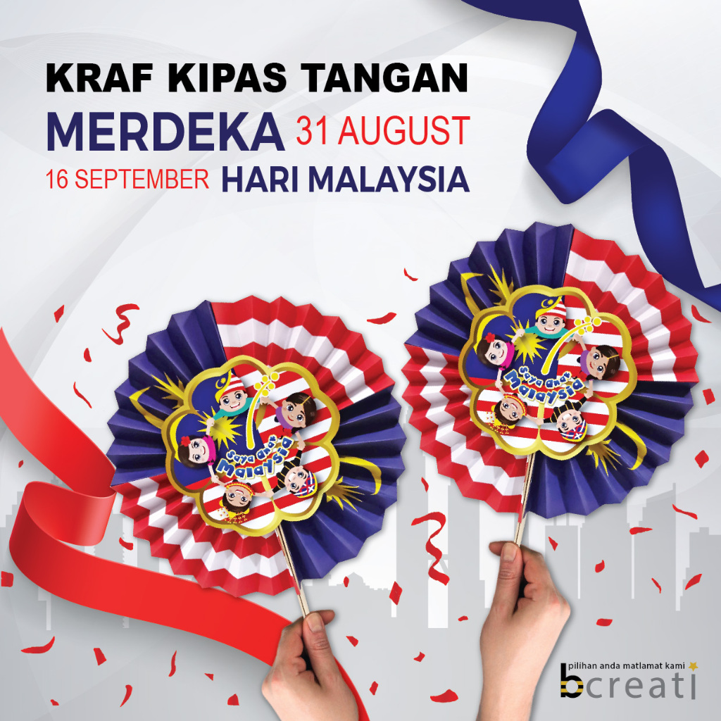 Kraft DIY Kipas Tangan Merdeka / DIY Kipas Tangan Merdeka / Kipas ...