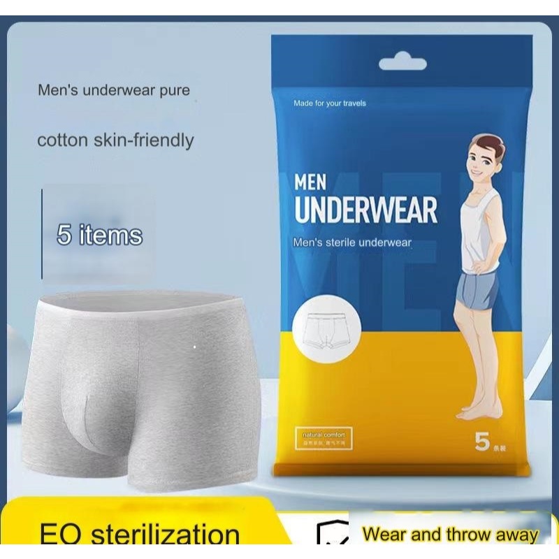 [Mega Promo] Men Disposable Underwear Cotton Boxer | Shopee Malaysia