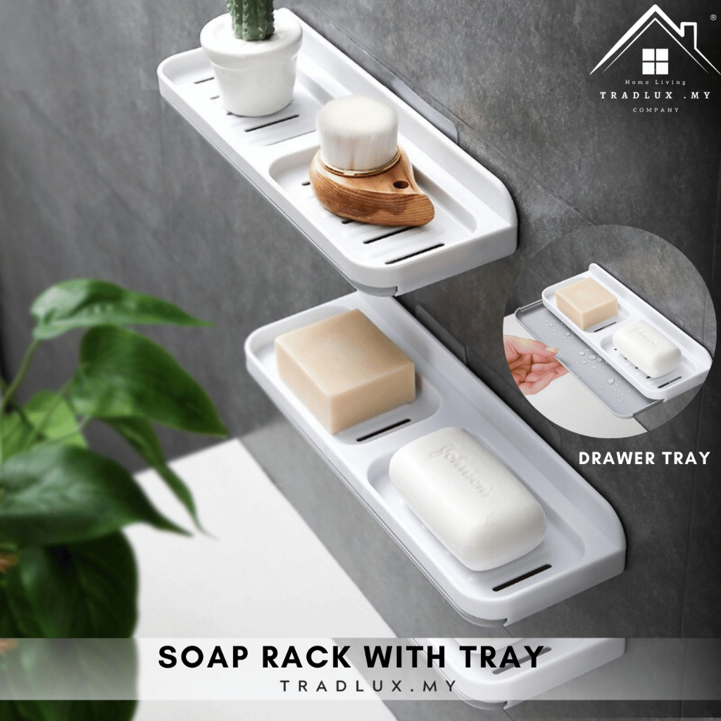 Tradlux Double-layer Drain Soap Box Wall-mounted Rack Holder Toilet ...