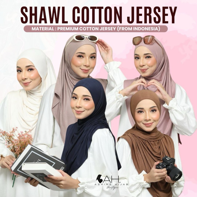 Daily Basic Shawl Cotton Jersey | Instant Shawl | Setiap Hari Shawl ...