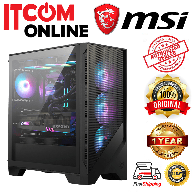 MSI FORGE 320R AIRFLOW ATX CASING WITH 4X ARGB FAN BLK | Shopee Malaysia