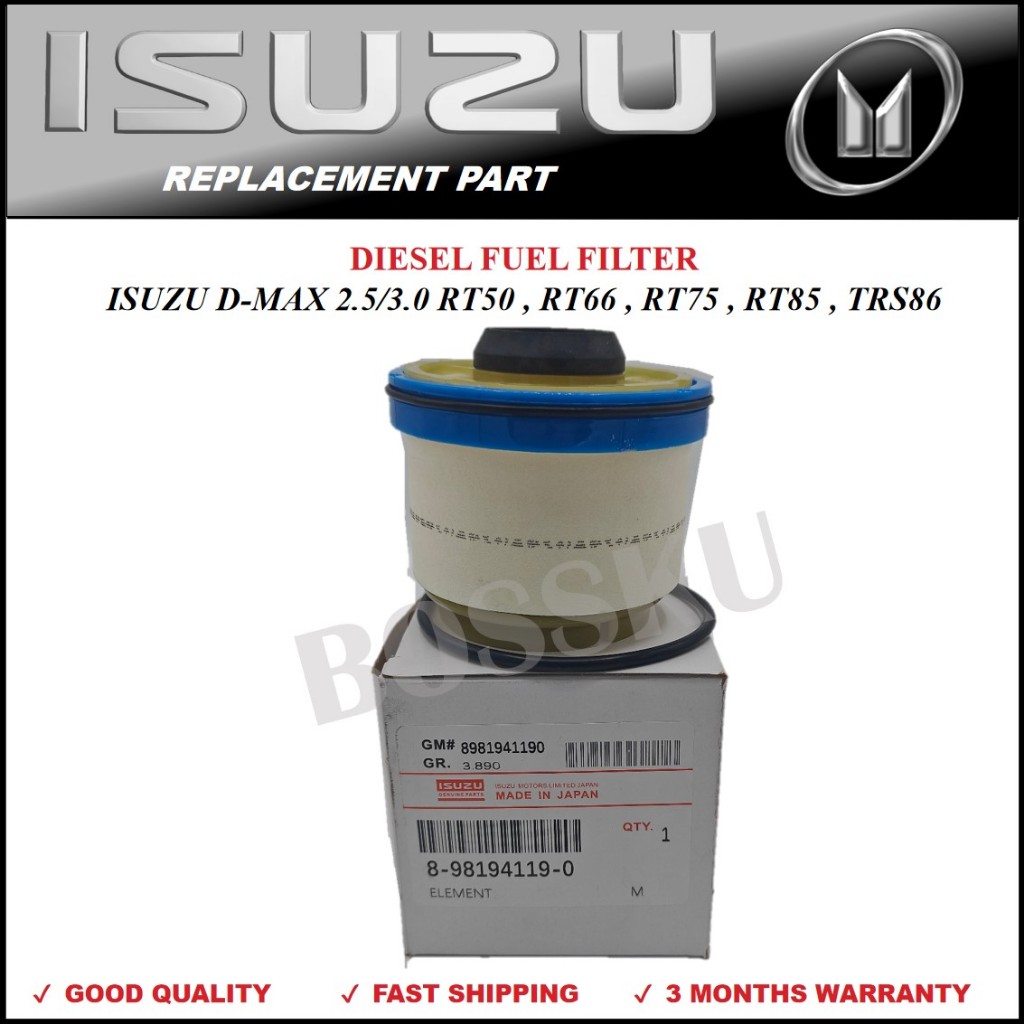 DIESEL FUEL FILTER - ISUZU D-MAX DMAX 2.5 / 3.0 RT50 , RT66 , RT75 ...