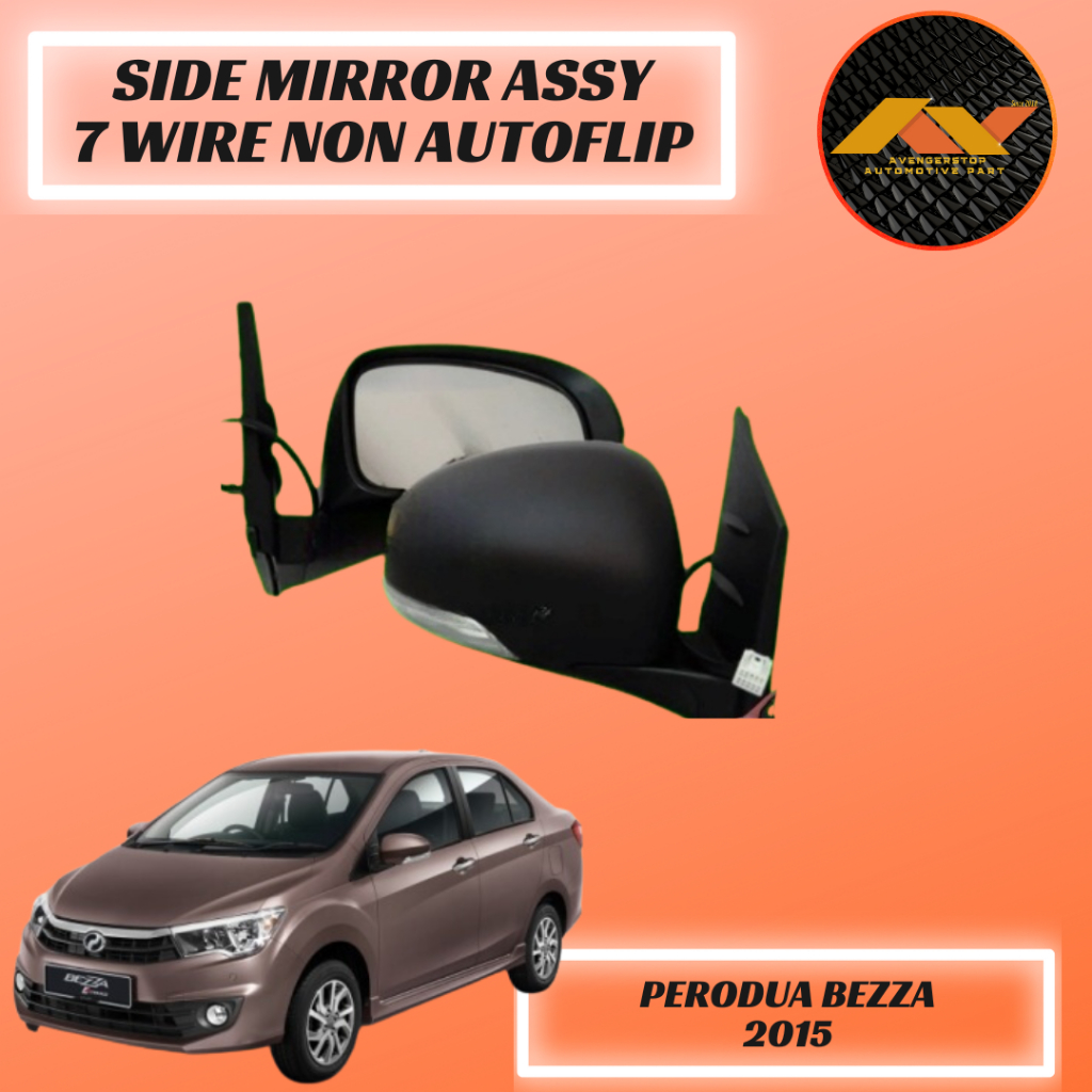 Original Perodua Bezza 2015 Side Mirror Assy 7 Wire Non Autoflip 100% ...