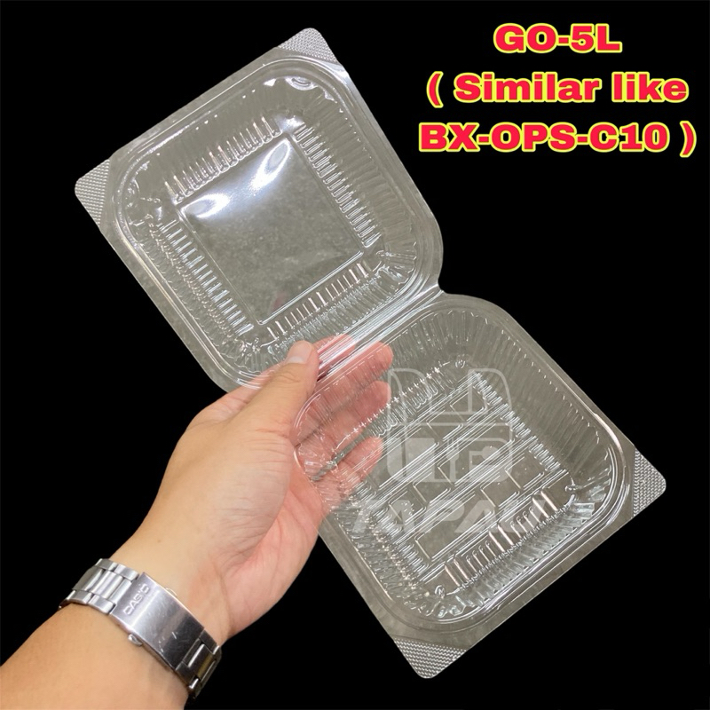 TAPAU - ( 50pcs± ) GC GO-5L Burger Box Tray with Lock / Bakery ...